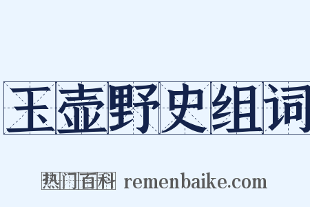 玉壶野史组词是什么意思的图片